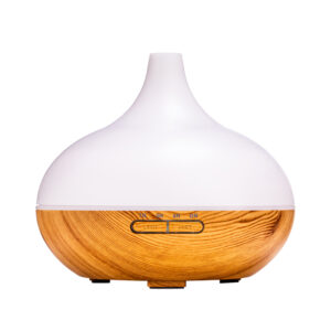 Wood Grain Ultrasonic Aroma Diffuser 300ml – Quiet Essential Oil Humidifier with LED Light & Timer Modes - Aroma Di...