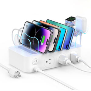 All-in-One 38W Multifunction Wireless Charging Station with PD 20W, QC 3.0 & AC Outlets - Bussiness Diffuser - somnr.com