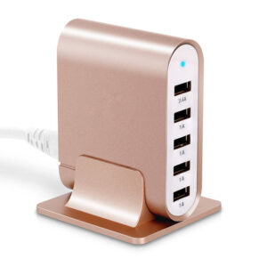 5-Port USB Desktop Charger with Detachable AC Cable – Universal 100V-240V Fast Charging Station - Bussiness Diffuser - s...